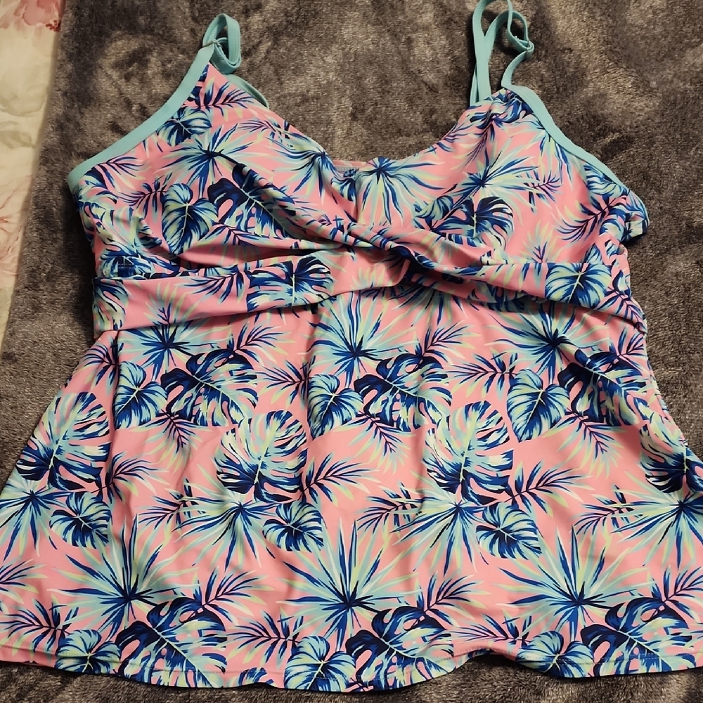 Tropical Print Tankini Top
